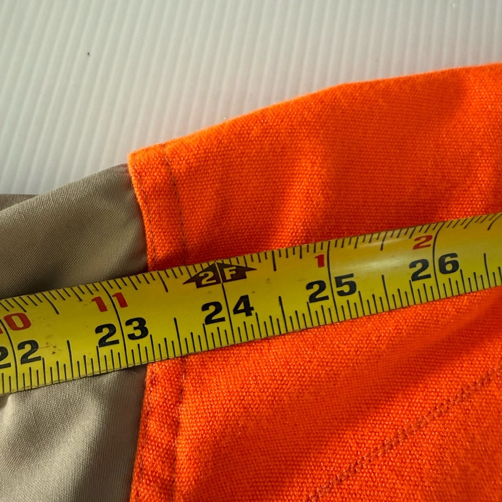Filson Shooting Shirt Large Blaze Orange Khaki Long Sleeve Button Up RH Hunting - Picture 8 of 8